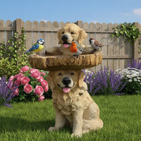 Golden Retriever Puppy Bird Bath Garden Statue - Image 5