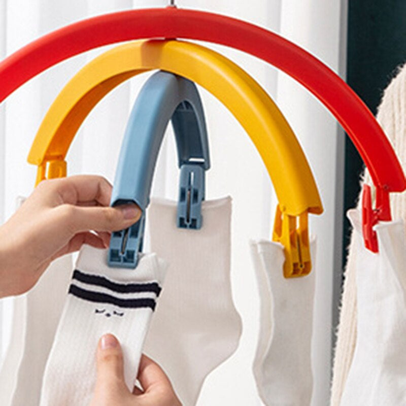 Three-Layer Rotating Cloth Hangers with Clips - Image 11