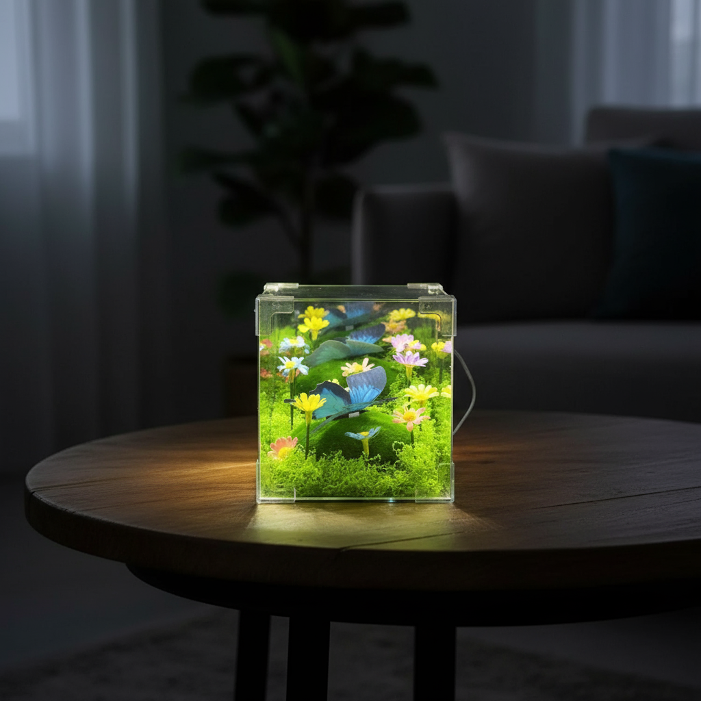 LED Butterfly Garden Cube Night Light Decor - Image 2