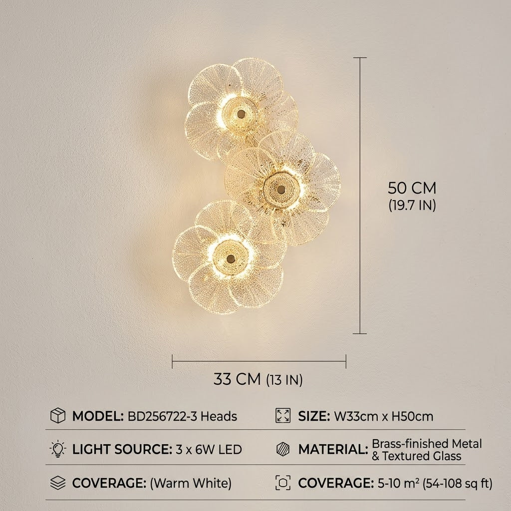 Bloom Light Glass Flower Wall Lamp - Image 2