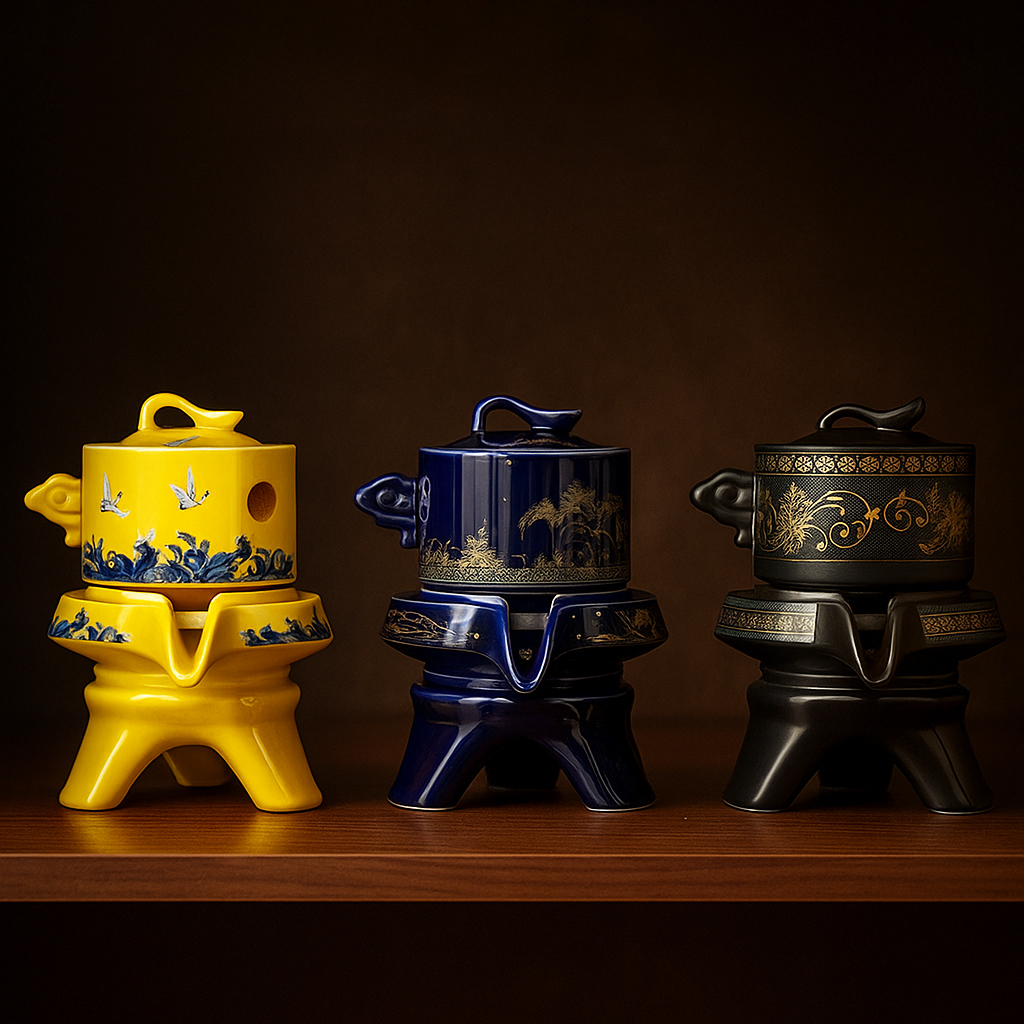 Royal Golden Porcelain Dragon Flow Tea Set - Image 0