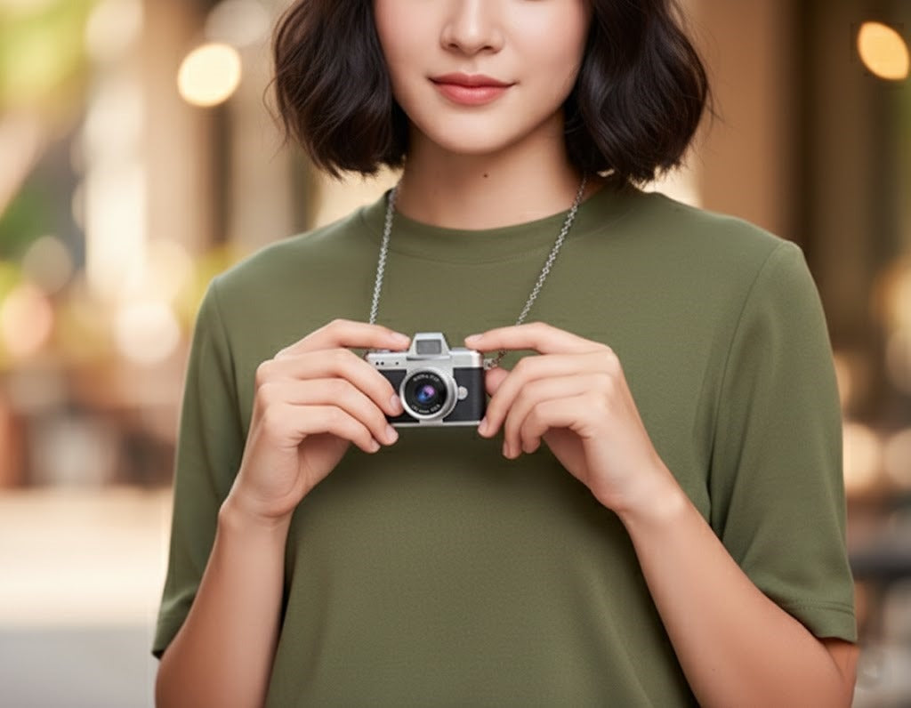 Retro Flip Screen Mini Camera Keychain - Image 3