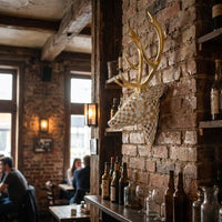 Artistic Deer Head Sculptural Wall Decor - Image 0