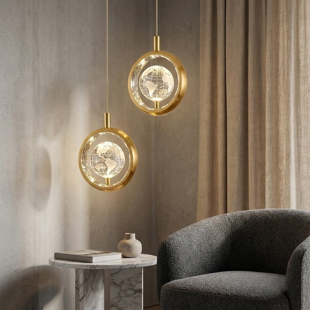 Nordic Crystal Halo Pendant Light - Image 0