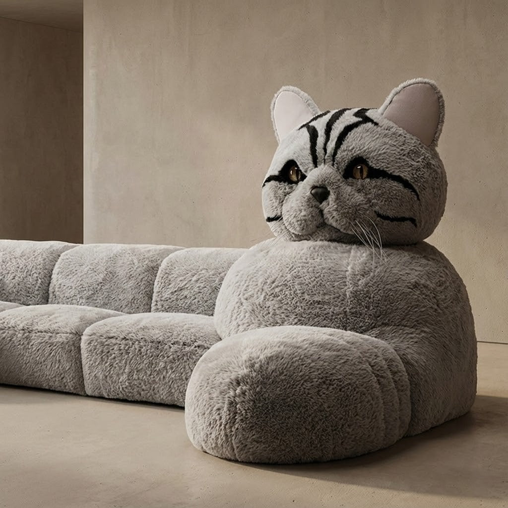 Monster Giant Cat Plush Sleeper Sofa - Image 2
