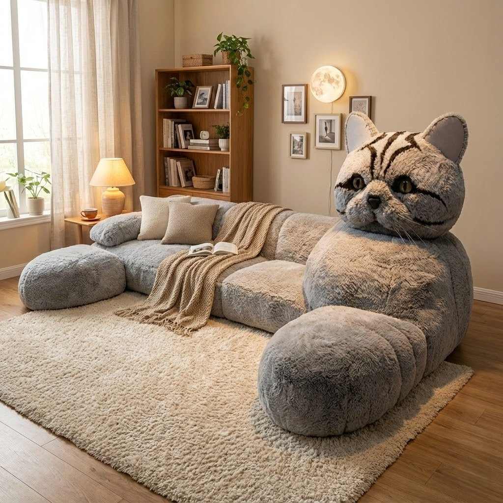 Monster Giant Cat Plush Sleeper Sofa - Image 0