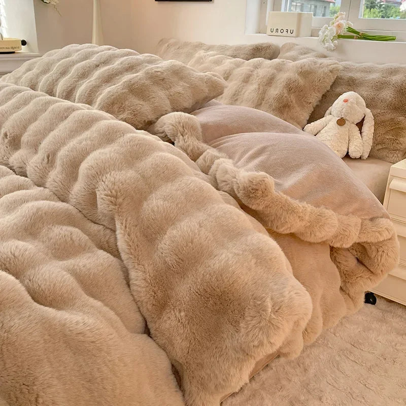Soft Dream Furry Velvet Comforter Bedding Set - Image 4