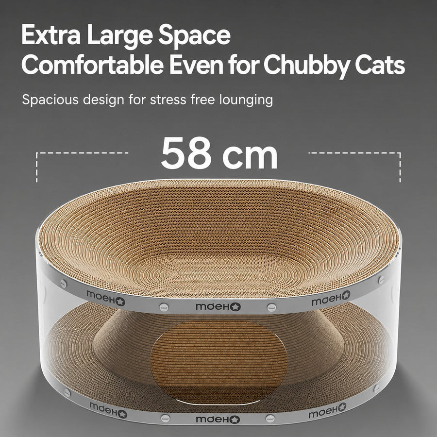 Window Seat Transparent Tunnel Cat Scratcher Lounge Bed - Image 4