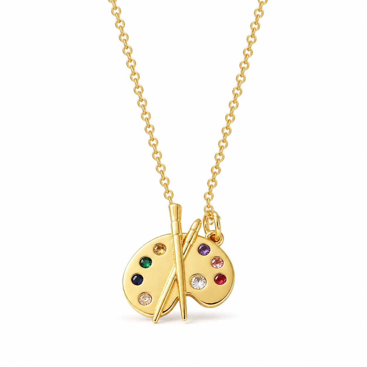 Artist Palette Gemstone Pendant Necklace - Image 5