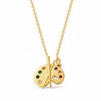 Artist Palette Gemstone Pendant Necklace - Image 5