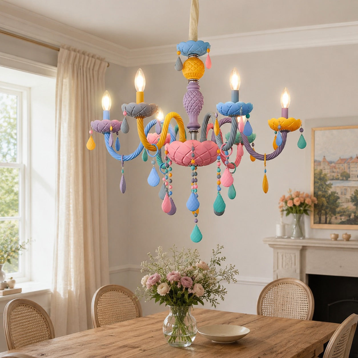 Pastel Dream Crystal Drop Chandelier - Image 3