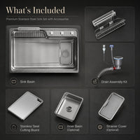 Kyoto Japanese Stainless Steel Workstation Kitchen Sink