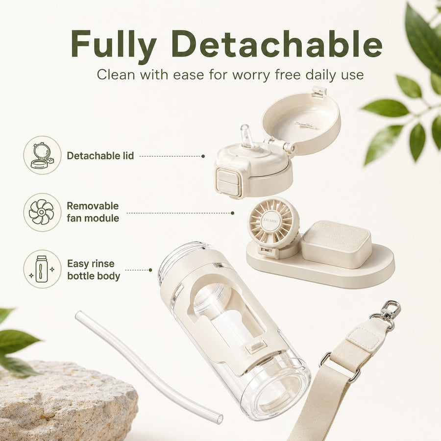Polar Pour Portable Misting Fan Water Bottle