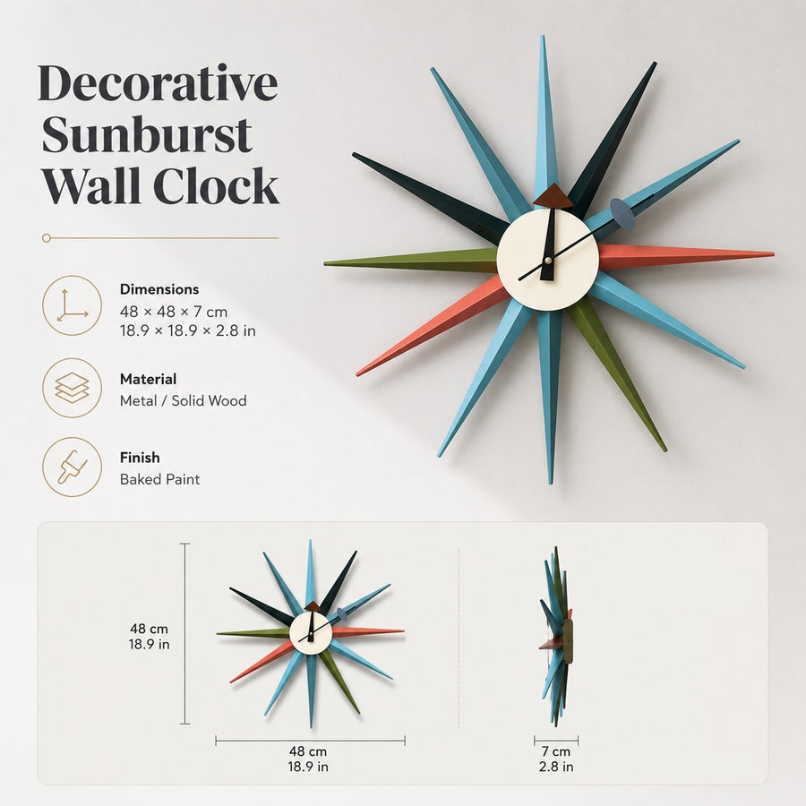 Modern Design Starburst Shape Wall Clock