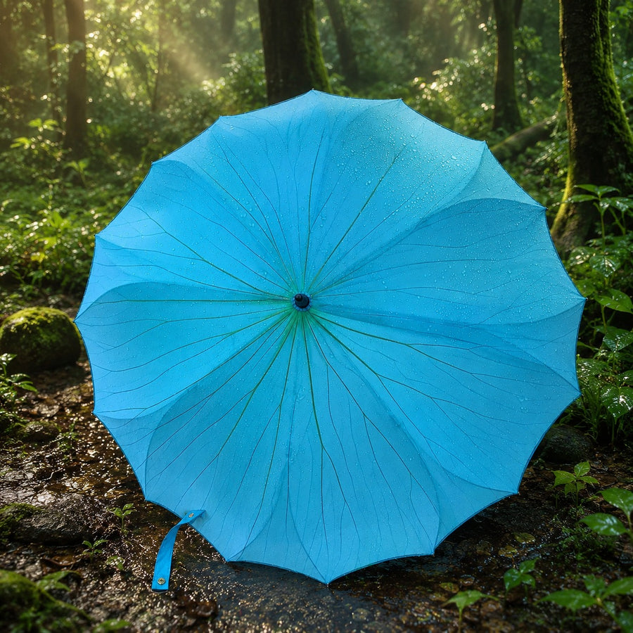 Lotus Bloom Long-Handle Rain Umbrella