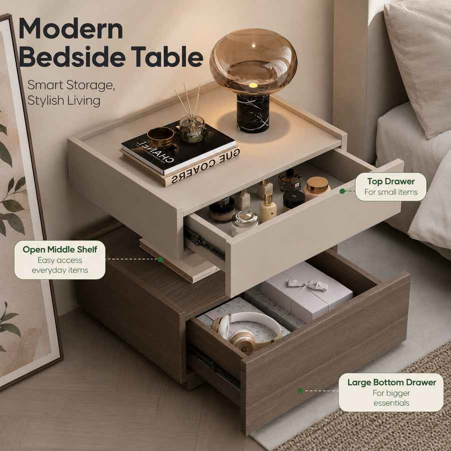 Backlit Edge Modern Floating Wall Nightstand