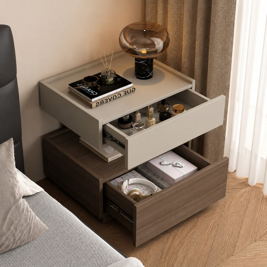 Backlit Edge Modern Floating Wall Nightstand