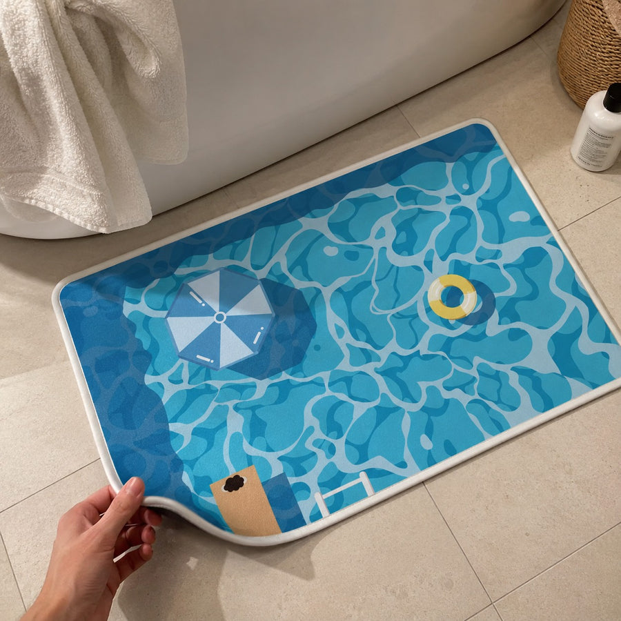 Poolside Summer Feeling Quick-Dry Floor Mat