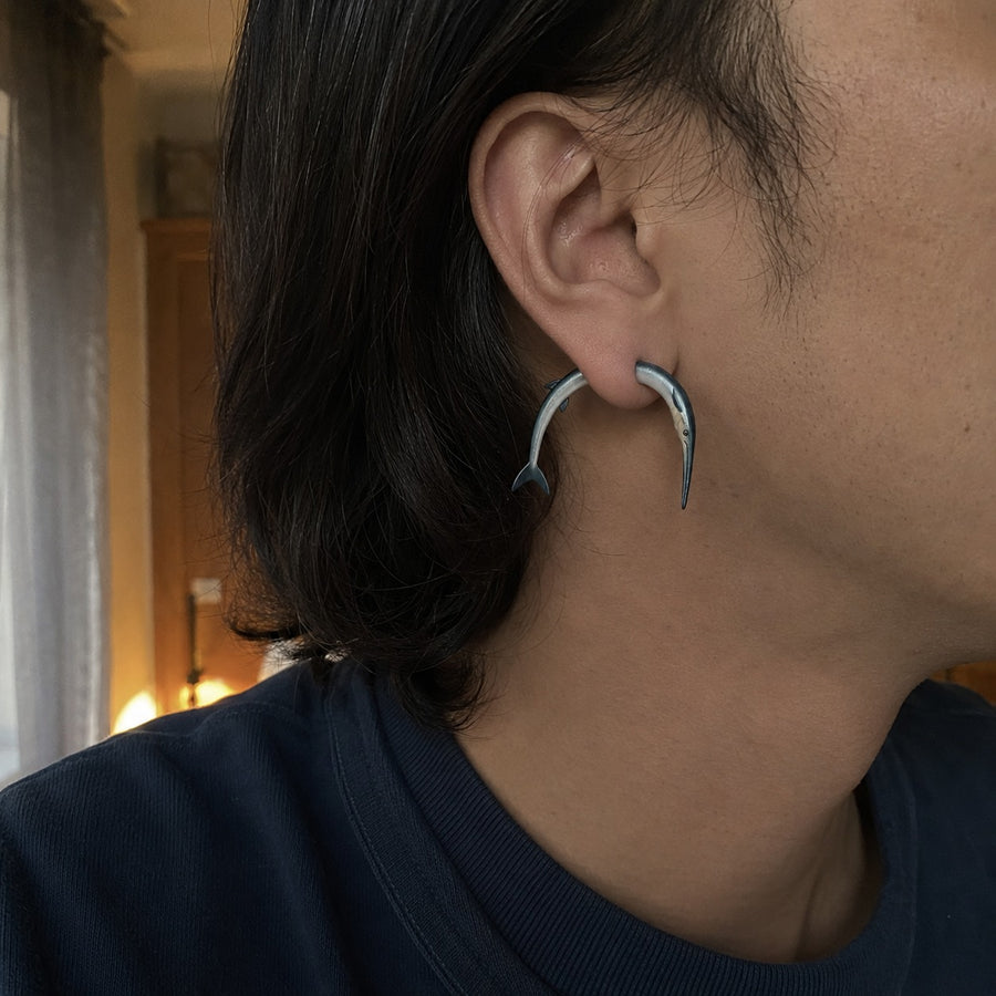 Gone Fishing Through Ear Novelty Earring