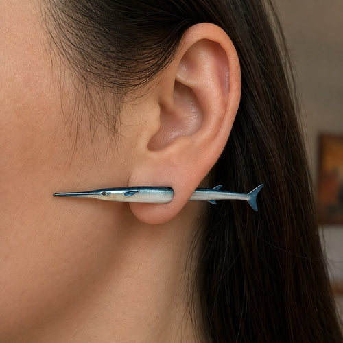 Gone Fishing Through Ear Novelty Earring