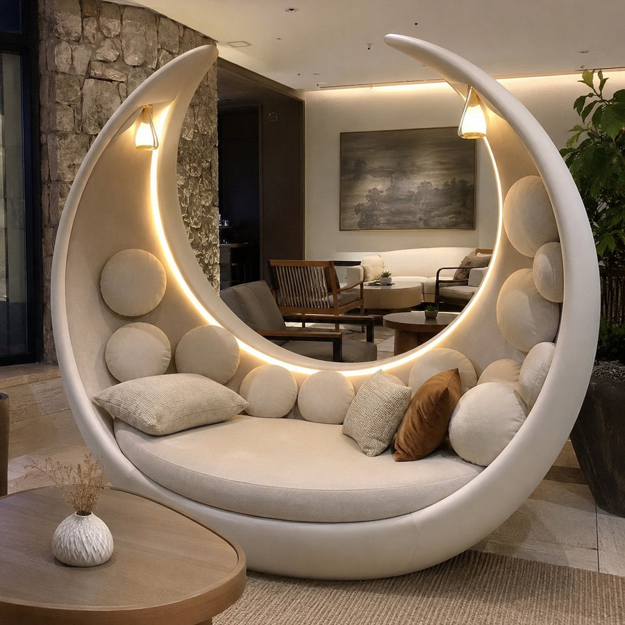 Moon Cradle Modern Sculptural Sofa Bed Lounge