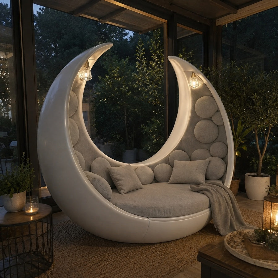 Moon Cradle Modern Sculptural Sofa Bed Lounge