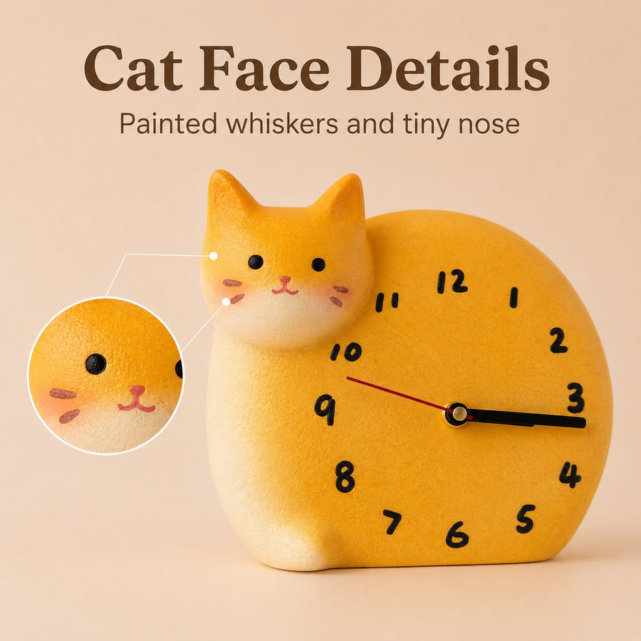 Purrfect Timing 3D Corner Cat Clock