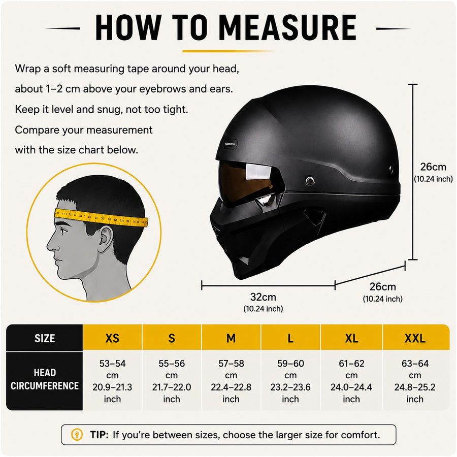 Mystic Rider Detachable Full Face Helmet