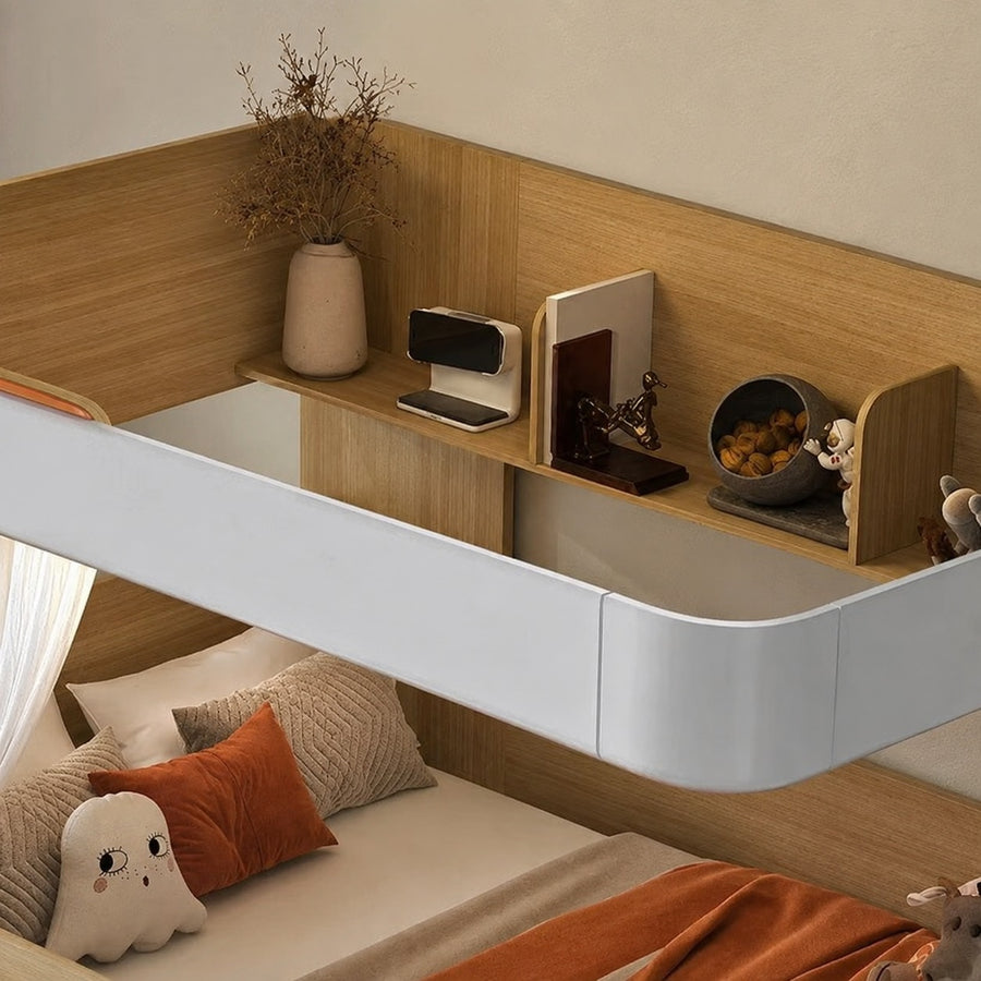 European Cute Room Modern Wooden Bunk LED Bed