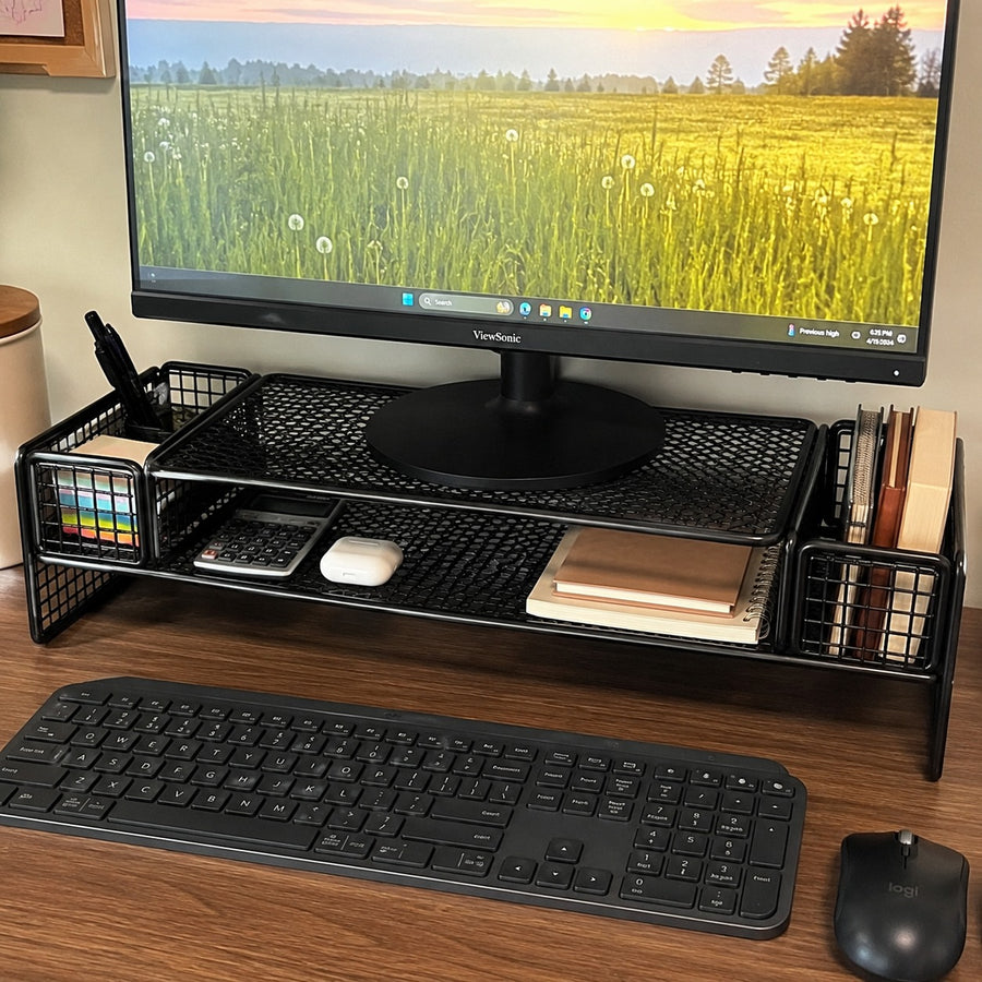 Eye Level Height Adjustable Monitor Shelf Organizer