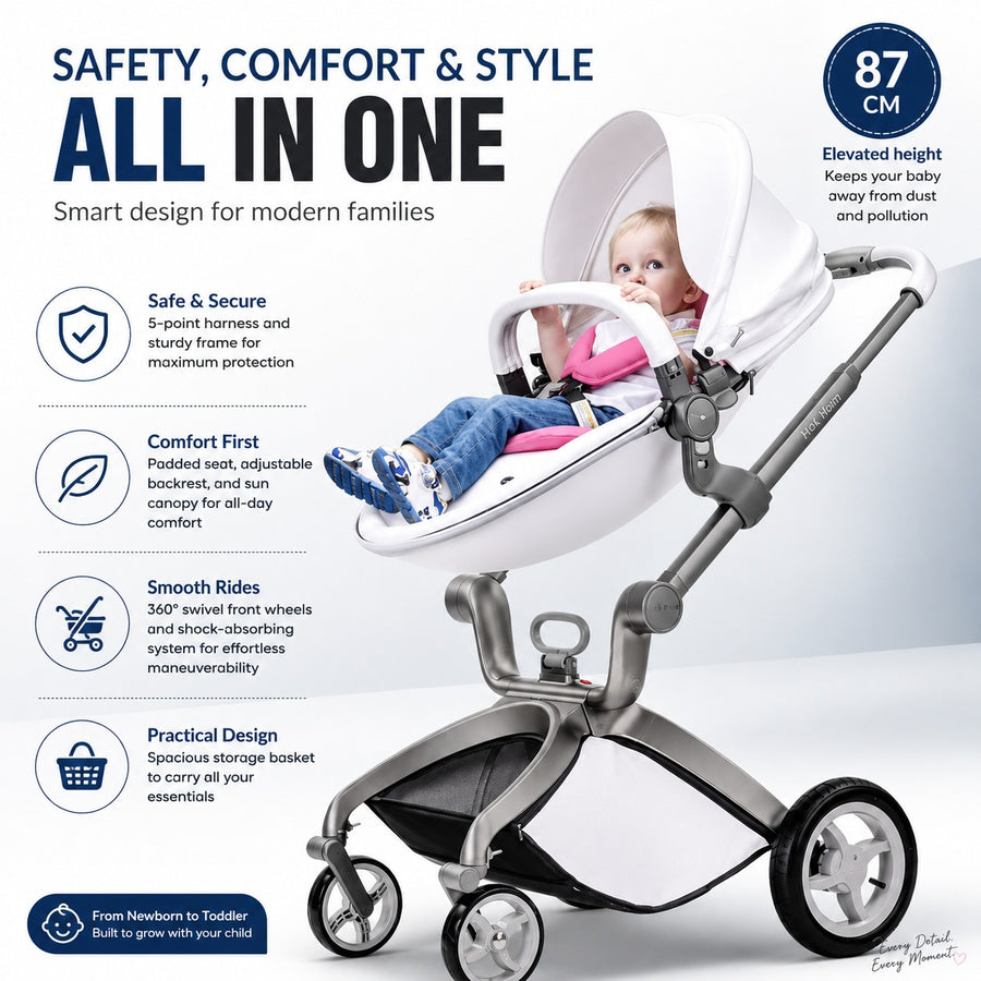 Luxuriöser Kinderwagen High Land-Scape Baby Stroller 3 in 1 Fashion Pram European Carriage
