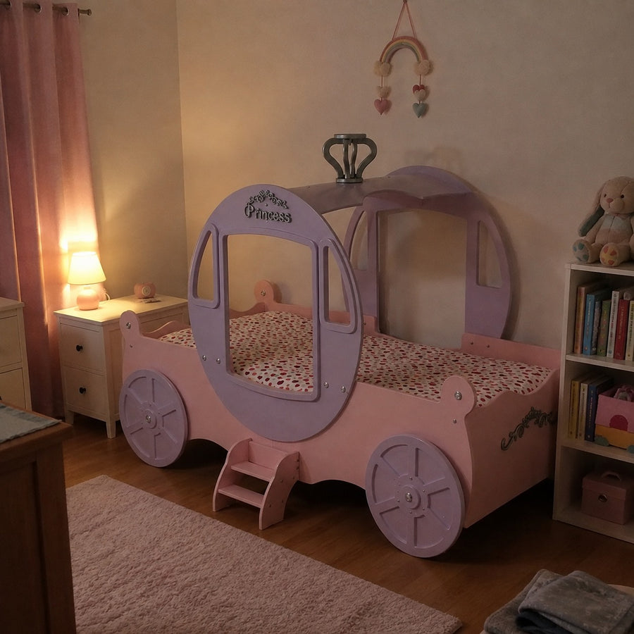 Dream Coach Pink Carriage Kids Princess Bed