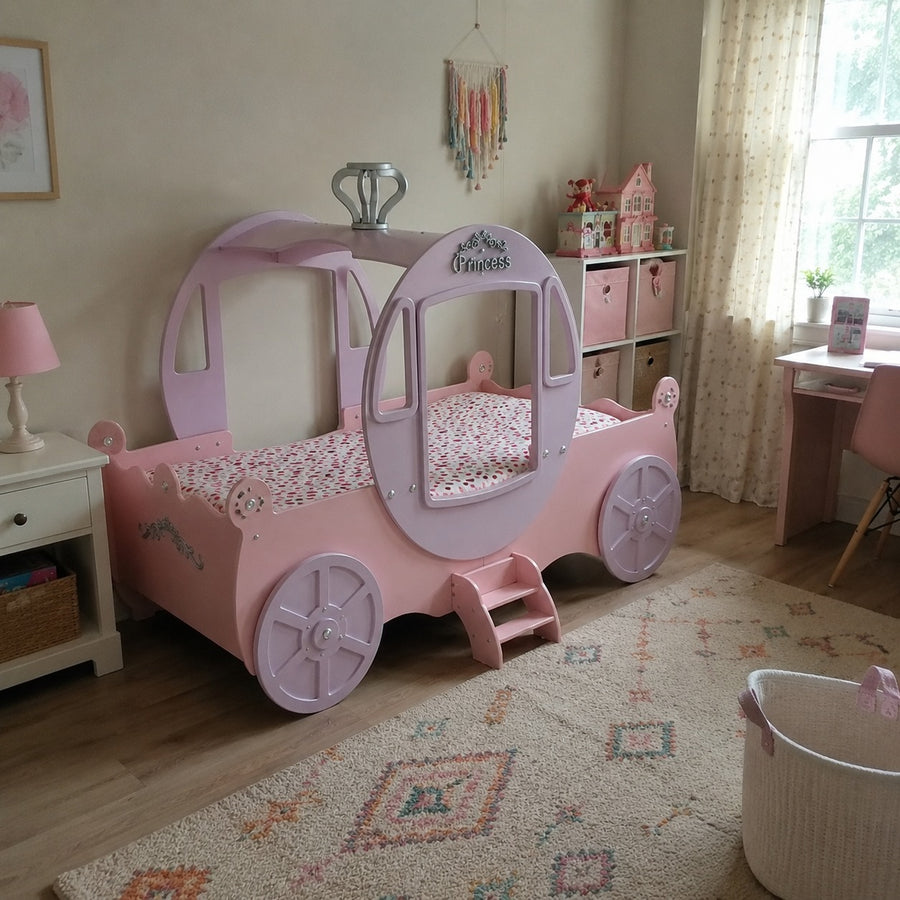 Dream Coach Pink Carriage Kids Princess Bed