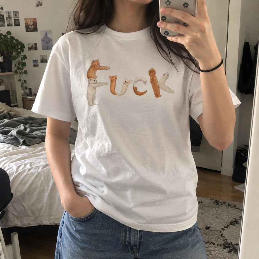 Zero Fluffs Given Lustiges Katzen-T-Shirt