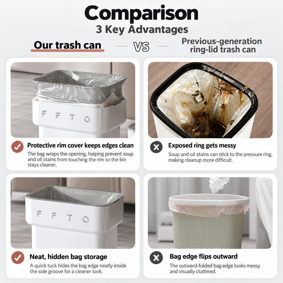 Flip and Tuck Hidden Bag Trash Can