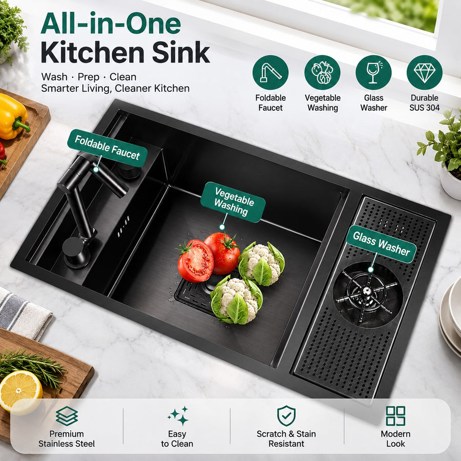 Ombretta Hidden Concealed Kitchen Sink Cover Board
