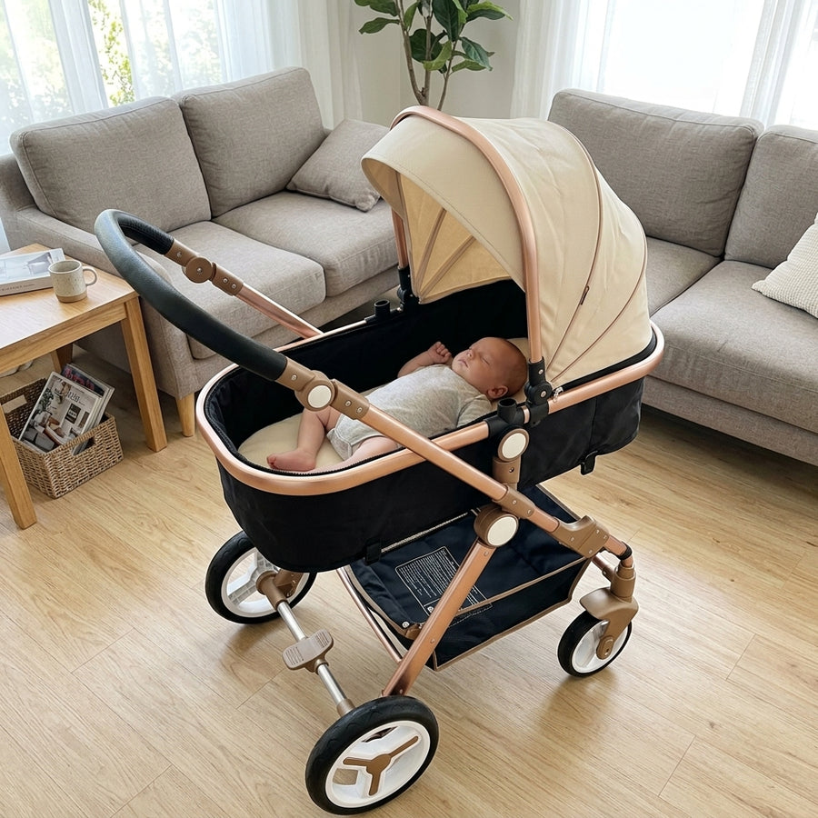 Carrinhos de Bebê Europeus 3 em 1 com Cesto e Moisés