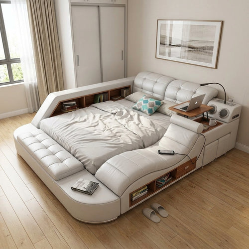 Ultimate Comfort Modern Luxury Leather Dream Smart Bed