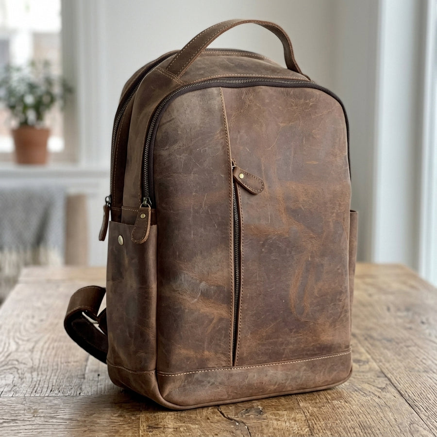 Luxury Genuine Leather Casual Backpack