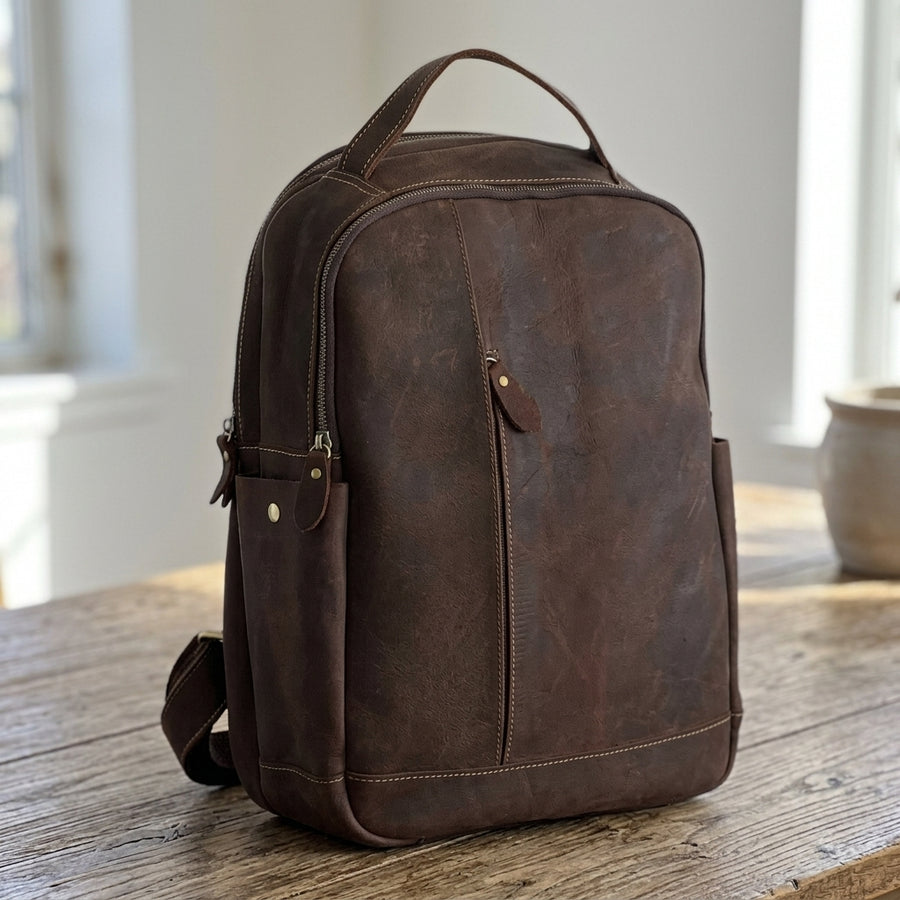 Luxury Genuine Leather Casual Backpack