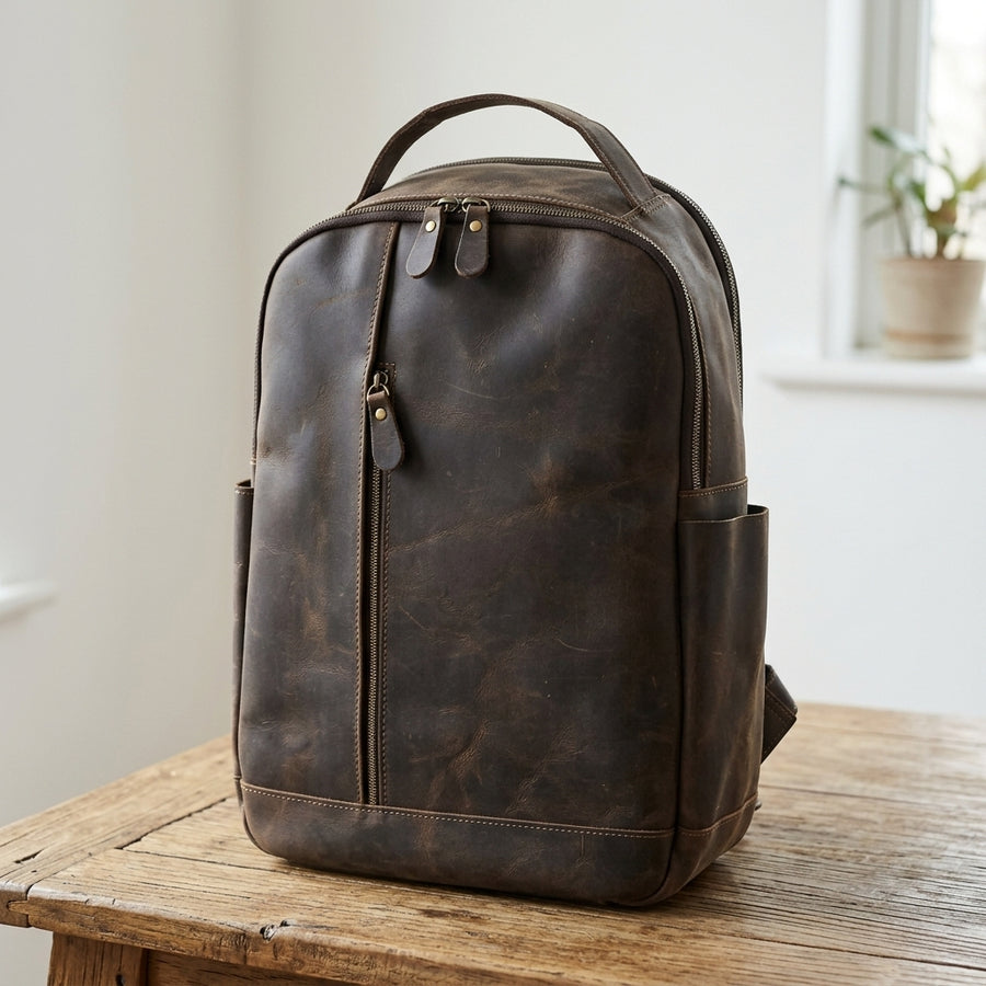 Luxury Genuine Leather Casual Backpack