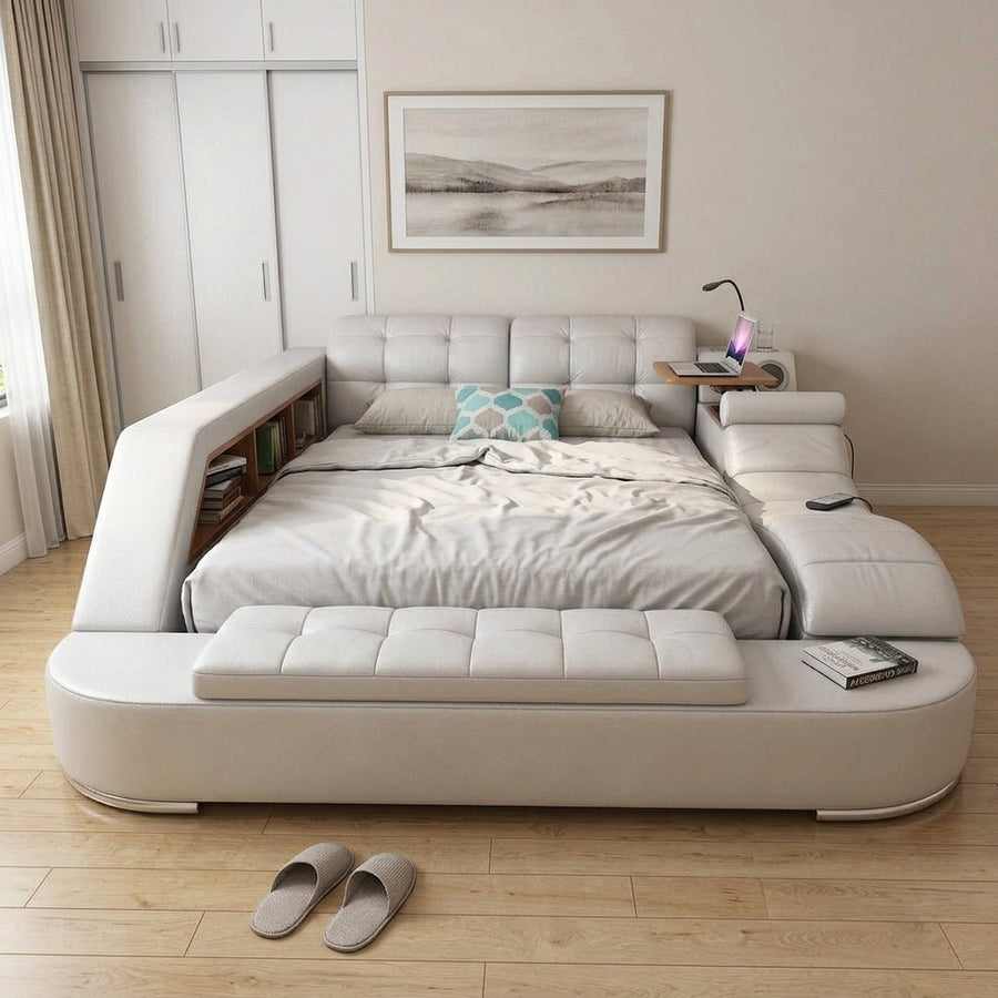 Ultimativer Komfort Modernes Luxus Leder Traum Smart Bett