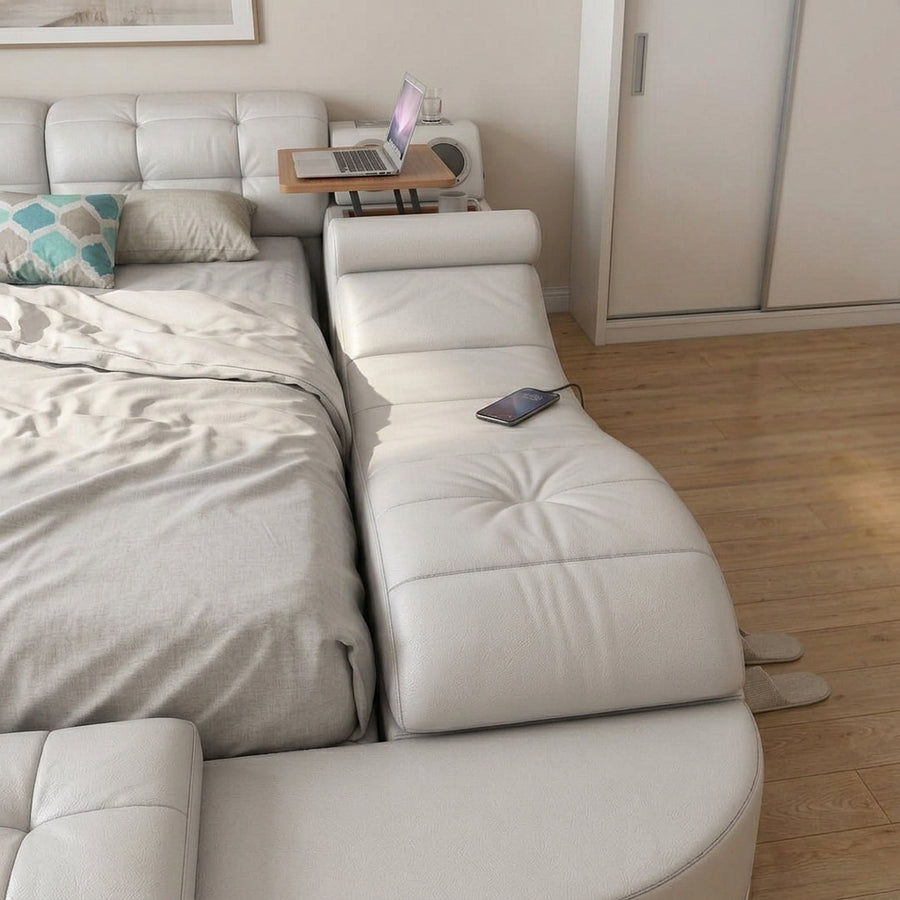 Ultimativer Komfort Modernes Luxus Leder Traum Smart Bett