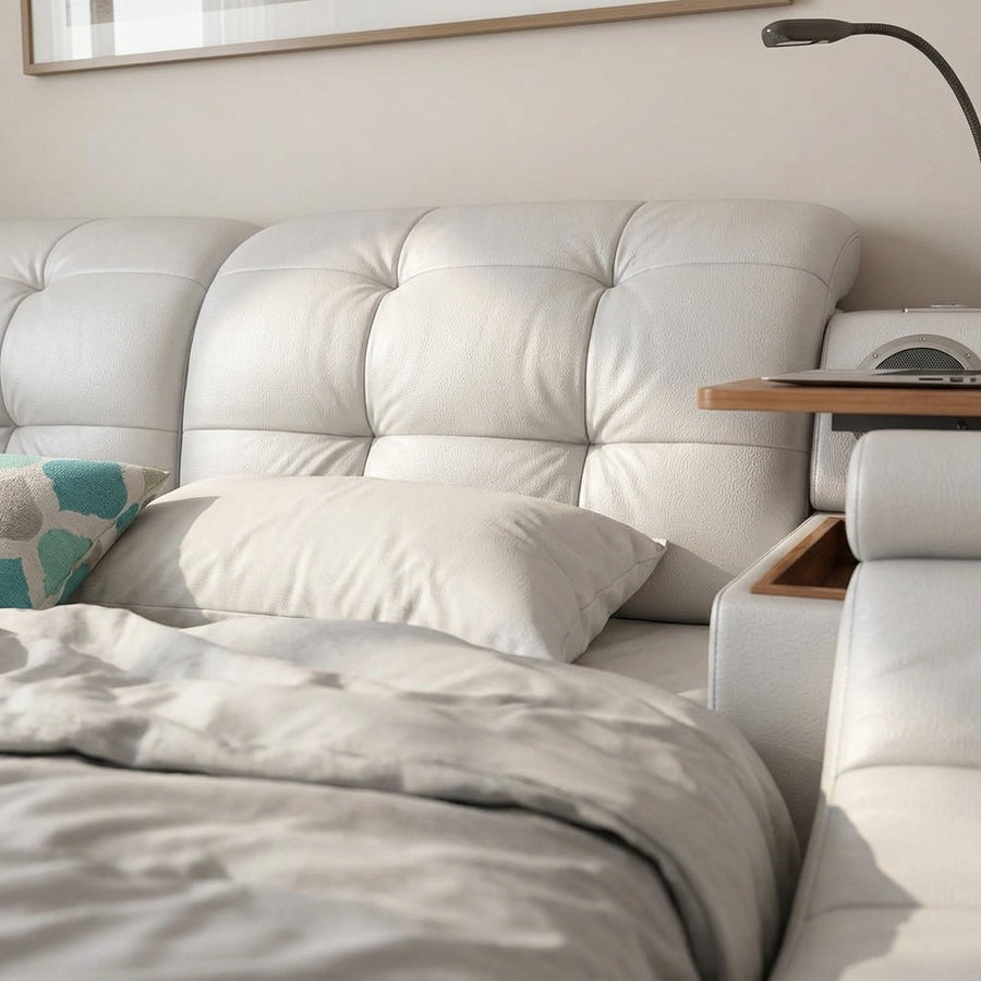 Ultimativer Komfort Modernes Luxus Leder Traum Smart Bett