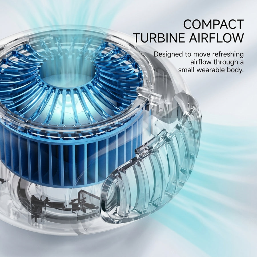 Tragbarer USB-Ventilator mit Turbo-Funktion am Handgelenk