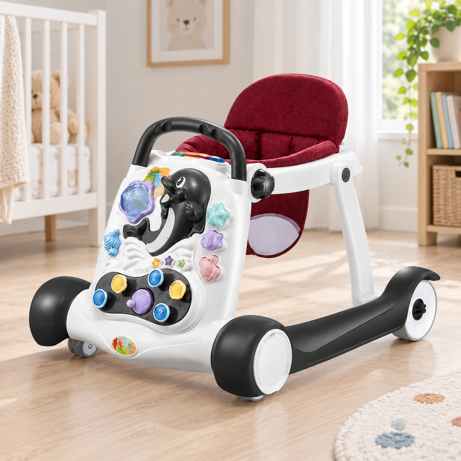 Anti-Rollover Multi-function Baby Walker with Music