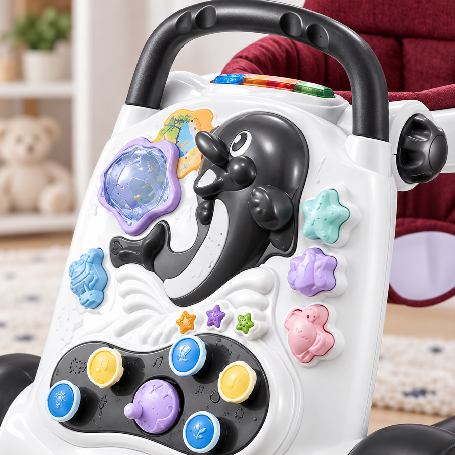 Anti-Rollover Multi-function Baby Walker with Music