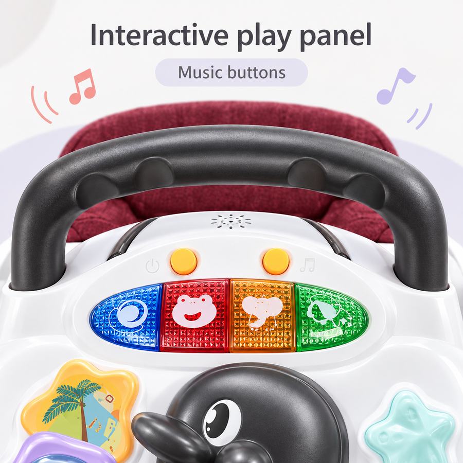 Anti-Rollover Multi-function Baby Walker with Music