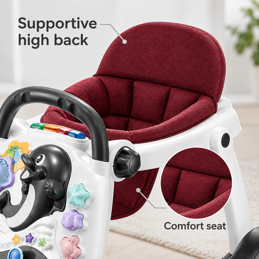 Anti-Rollover Multi-function Baby Walker with Music