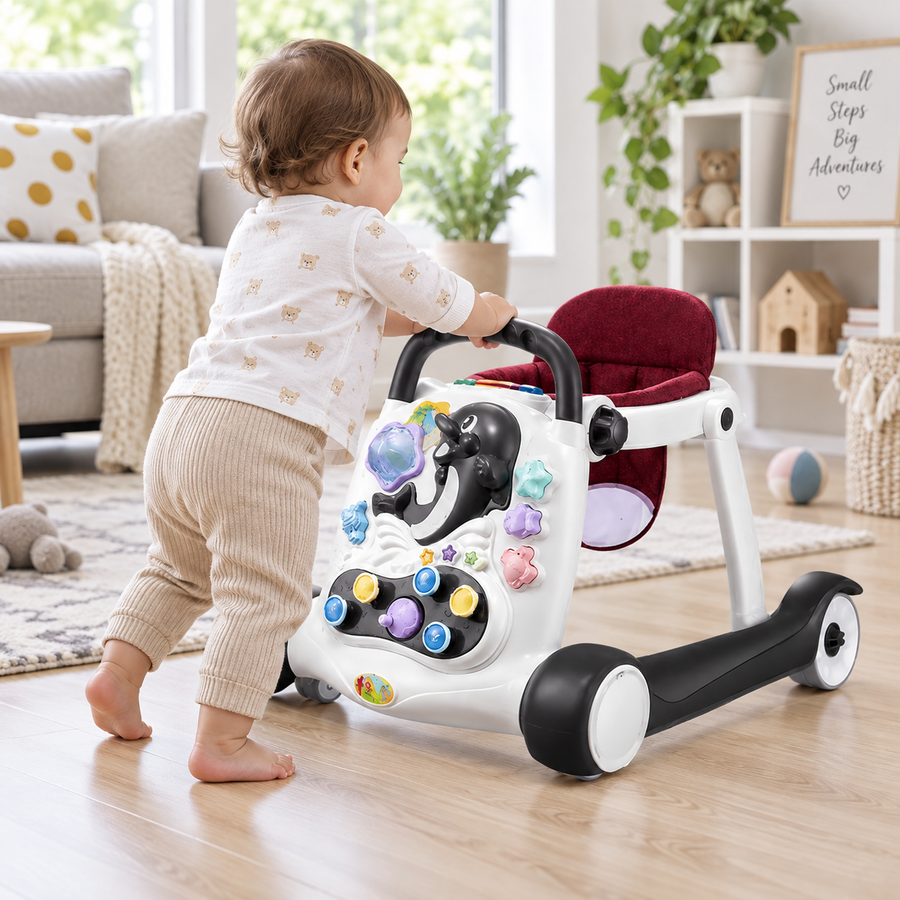 Anti-Rollover Multi-function Baby Walker with Music